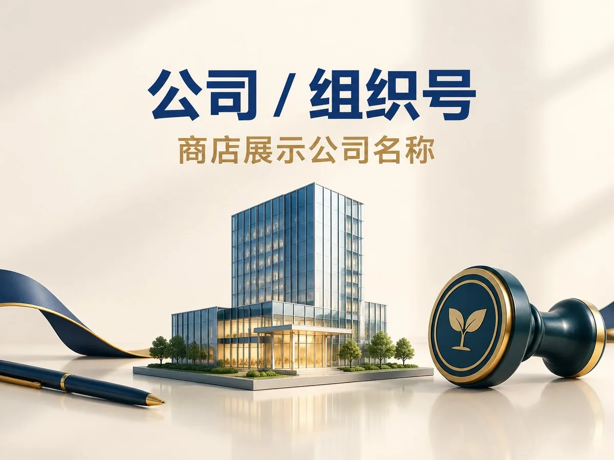 公司 / 组织号:商店展示公司或组织名称