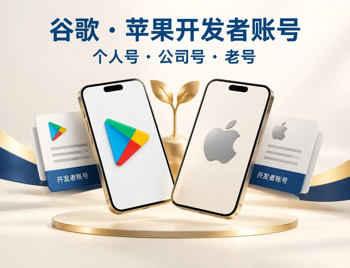 发芽：谷歌开发者账号、苹果开发者账号、老账号购买