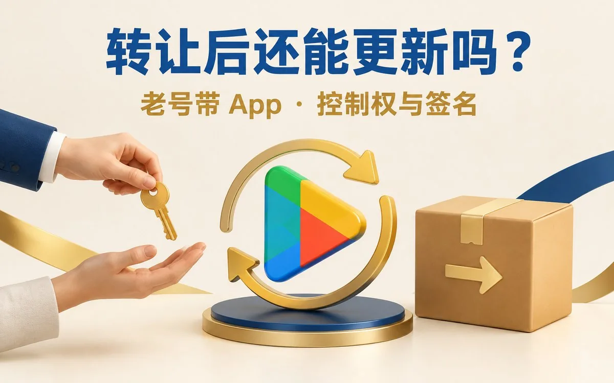 购买谷歌开发者老号带 App：转让后还能不能继续更新上架和新包提交