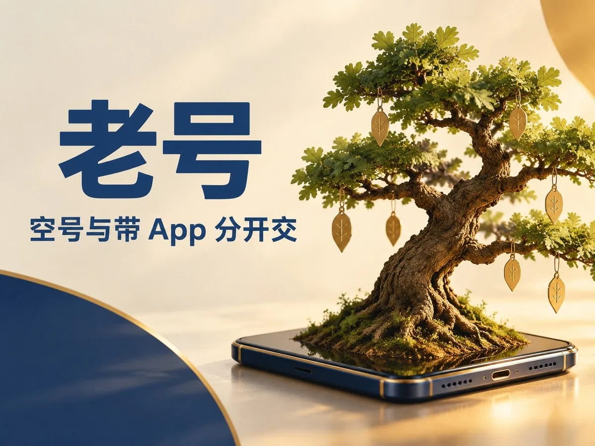 老号:开通已有一段时间,空号和已有应用分开交